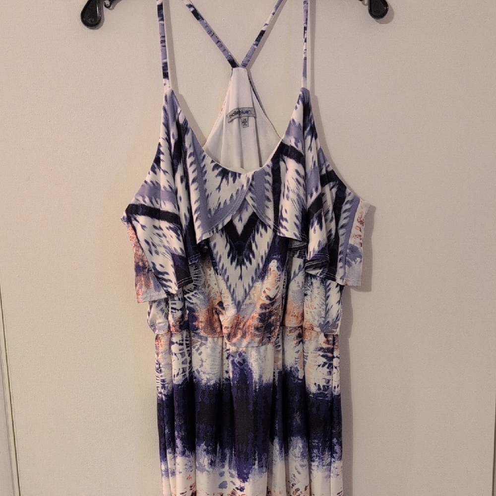 Blue and White Patterned Dress